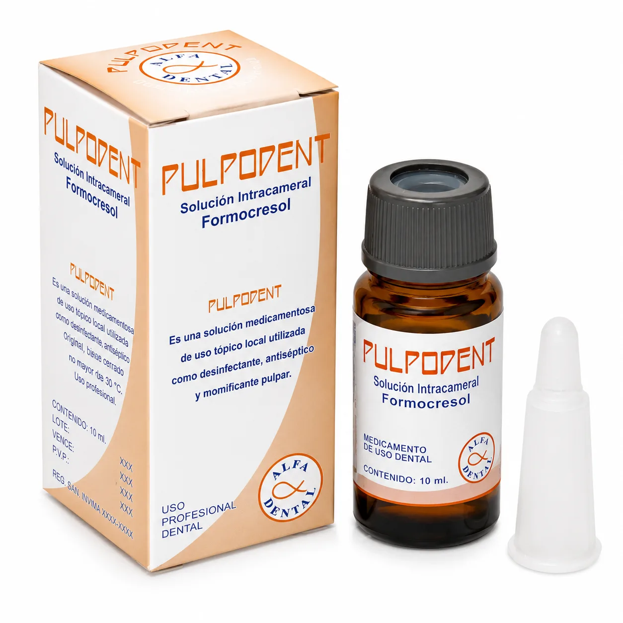 Pulpodent, Solución Intrapulpar (Formocresol 7%) 10cc - ALFADENTAL