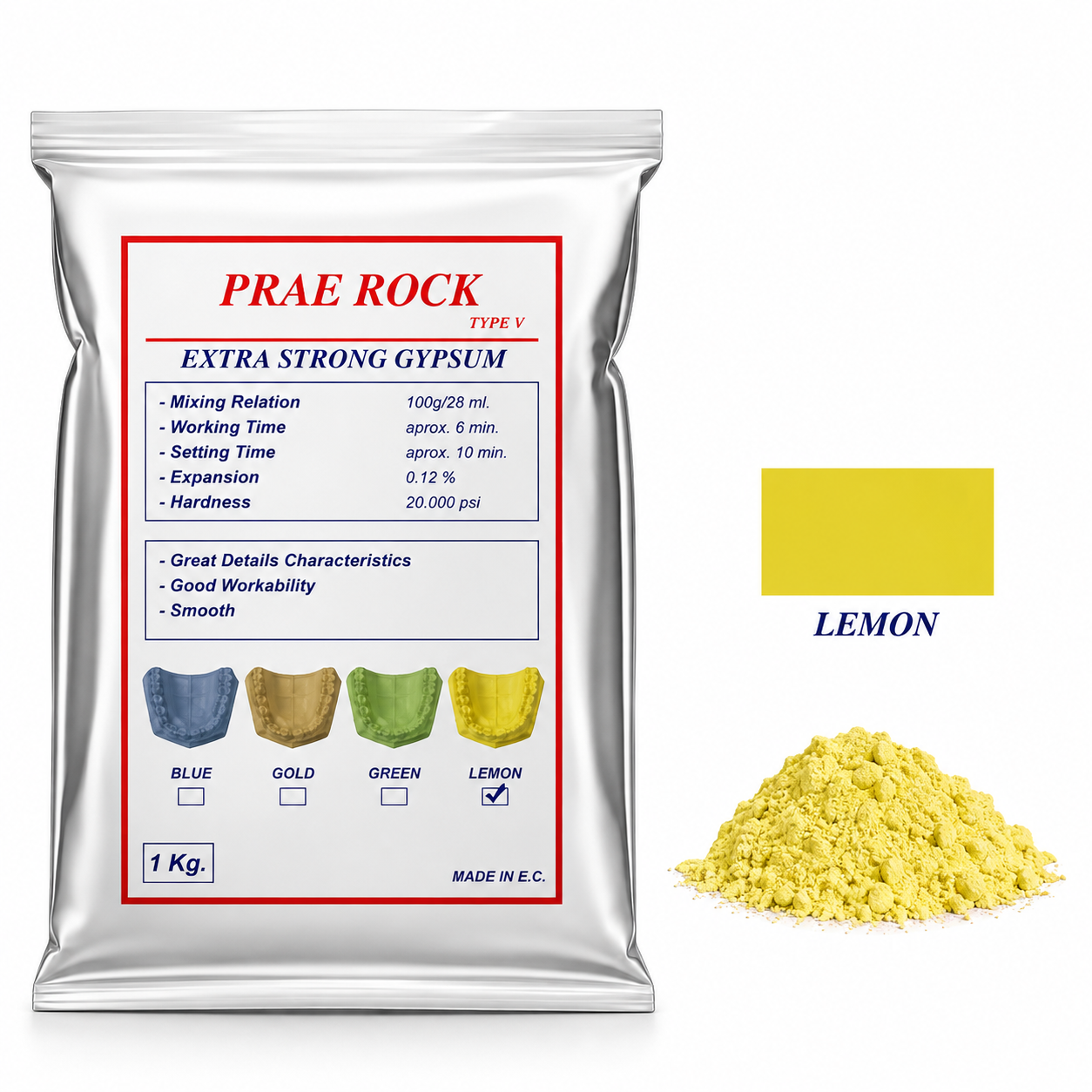 Yeso Prae Rock Tipo V 1 kg - VELMIX