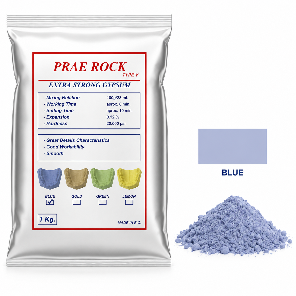 Yeso Prae Rock Tipo V 1 kg - VELMIX