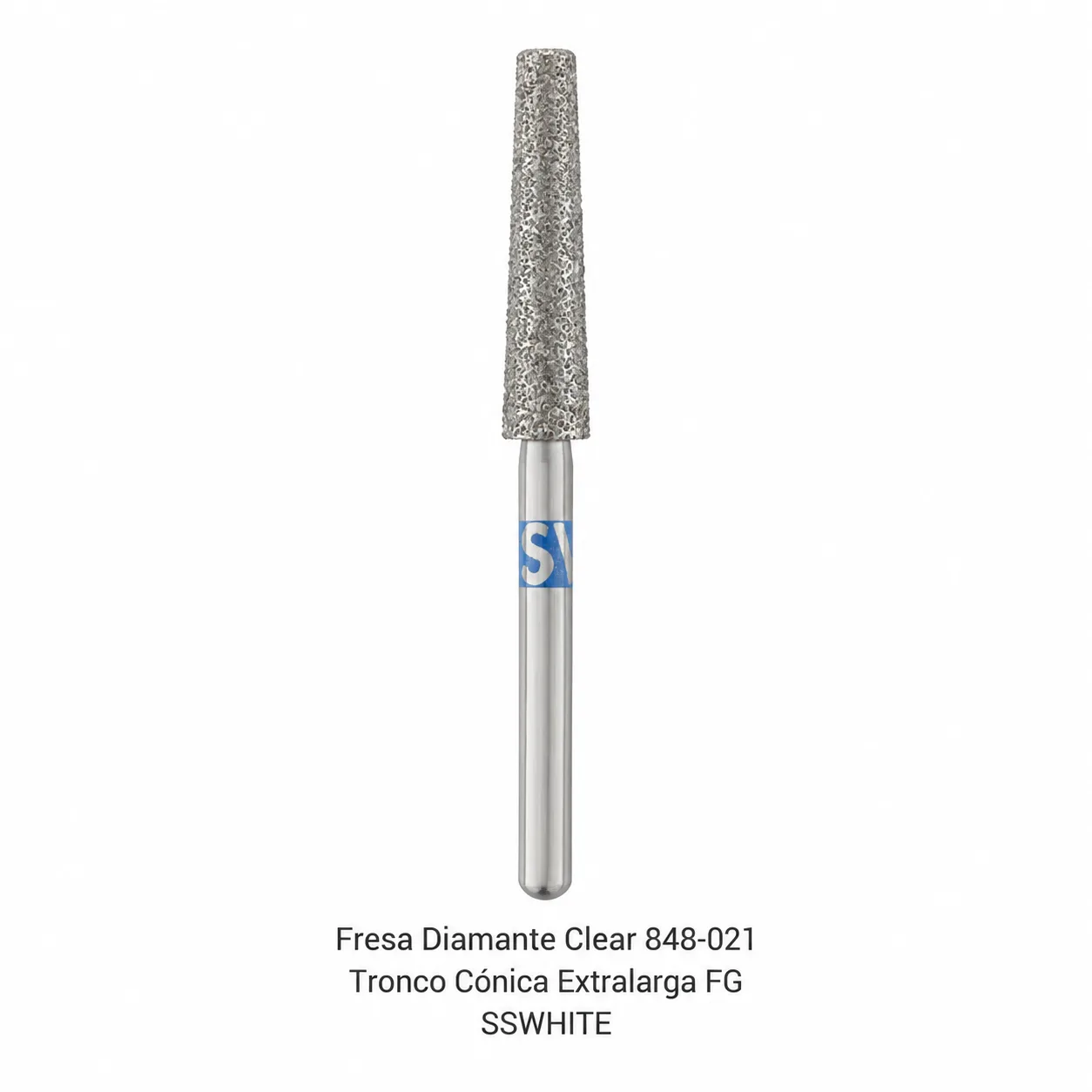 Fresa Diamante Clear, 848 - 021, Tronco. Ext. Larga, FG - SSWHITE