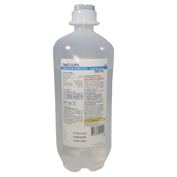 Suero Fisiológico 0,9% 500 mL - BBRAUN