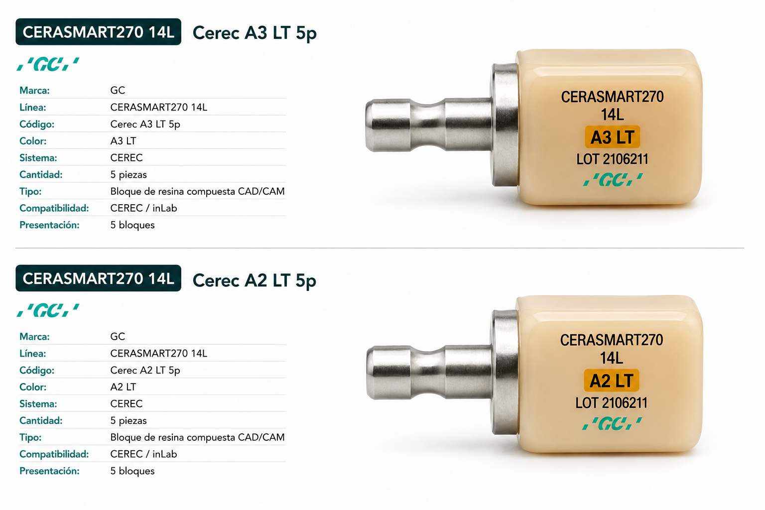 Cerasmart270 14L CEREC 5 uds - GC