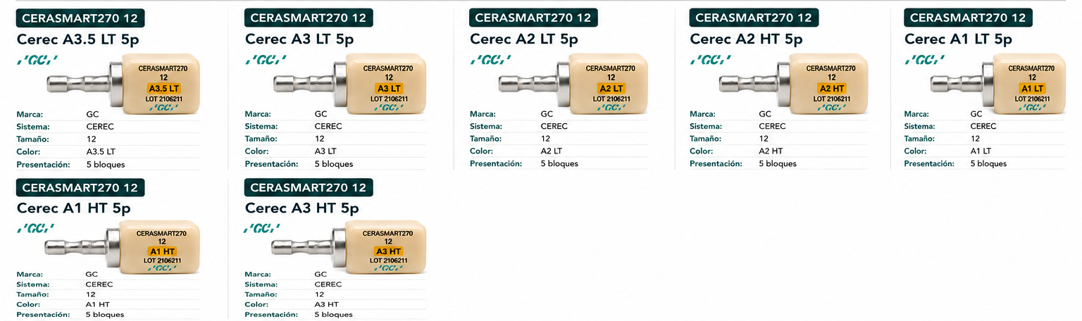Cerasmart270 12 CEREC 5 uds - GC