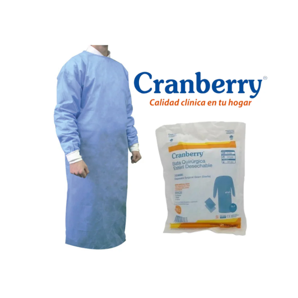 Bata Desechable Con Puño Polipropileno - CRANBERRY