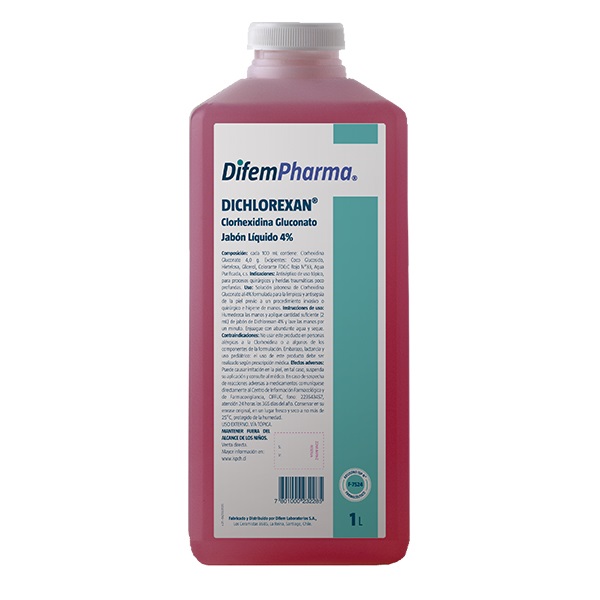 Diclorhexan Jabón Líquido 4% 1 Litro - DIFEM