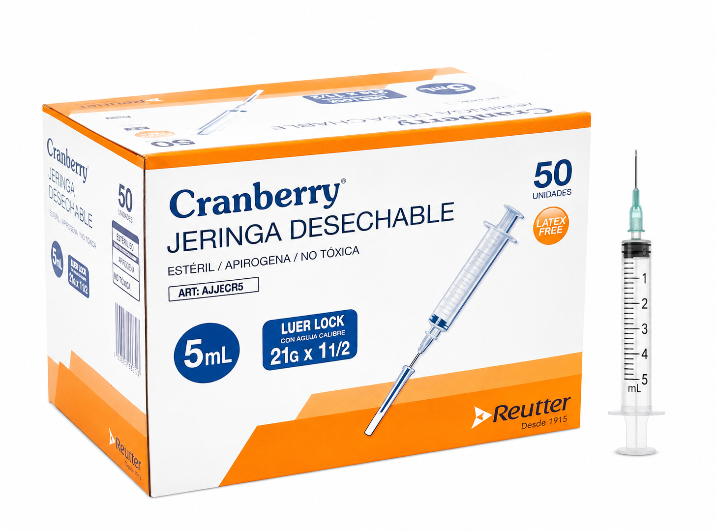 Jeringa Desechable Luer Lock - CRANBERRY